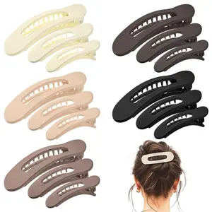 15 PCS Flat Hair Clips, Neutral Color Flat Claw Clips 3 Sizes Hair Claws for Women Girls Thin Hair Medium and Small Hair Clip
