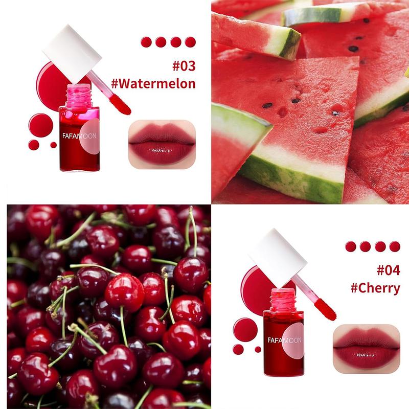 4PCS Lip Tint Stain Set, Mini Moisturizing Water Lipstick, Vivid Color Korean Lip Gloss, Long-Lasting Non-Stick Cup Multi-Use Lip and Cheek Tint