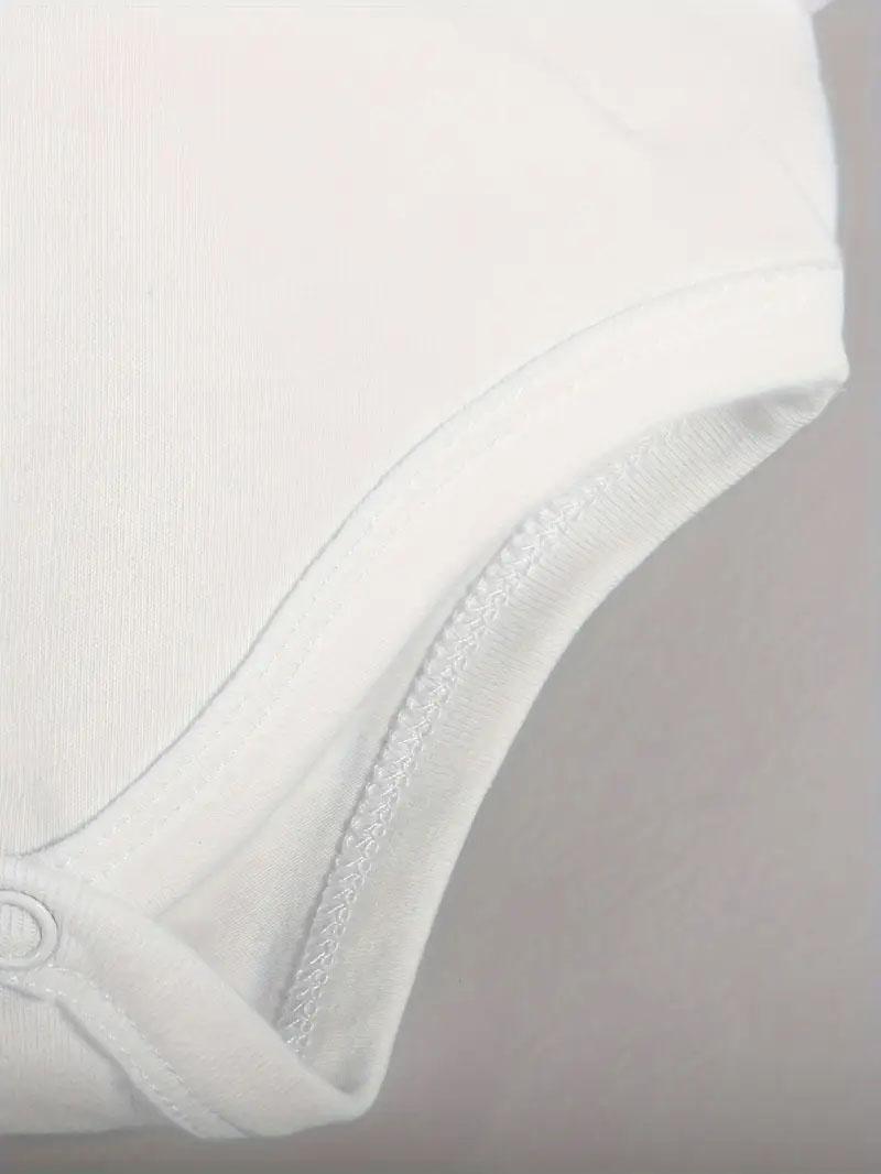 Protected by My Great Grandma in Heaven" Soft Cotton Youngsters Onesie - White with Black Letter Print, Round Neck, Short Sleeve, Youngsters Romper, Perfect for Outdoor