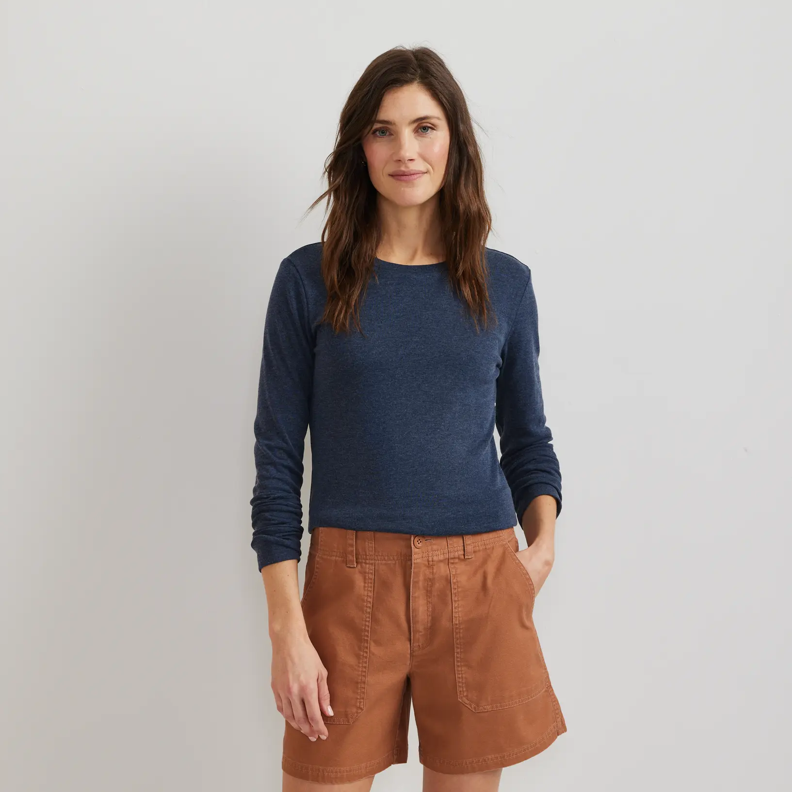 Eddie Bauer Women's Everyday Long-Sleeve Crewneck T-Shirt Everyday Wear Fabric Fit