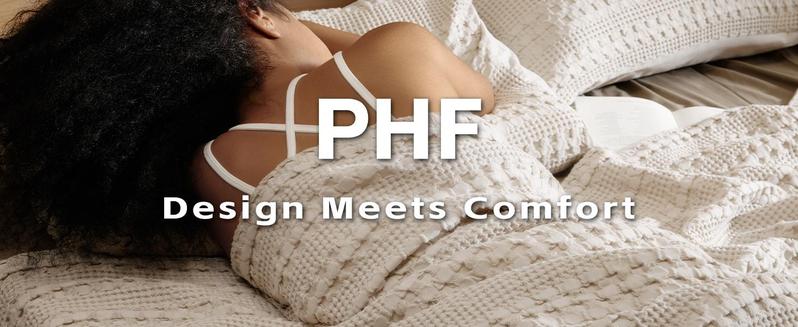 PHF 100% Cotton Weave Waffle Blanket, Aesthetic Soft Woven and Breathable Blanket for Bed Sofa Home Decor for All Seasons, New Year Gift