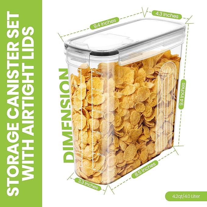 [Valentine’s Day Gift] AISOON 32 PCS 16 PACK Airtight Food Storage Container Set, BPA Free Containers for Kitchen Organization, Ideal for Cereal,Flour&Sugar, Includes Labels