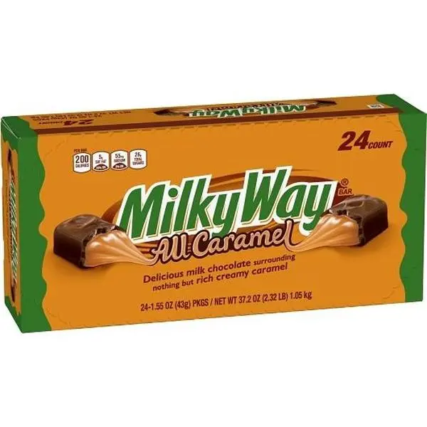 Milky Way All Caramel Singles Chocolate Bars 1.55 oz 24 ct
