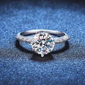 #62 (Tears）925 Sterling Silver Synthetic Moissanite Ring