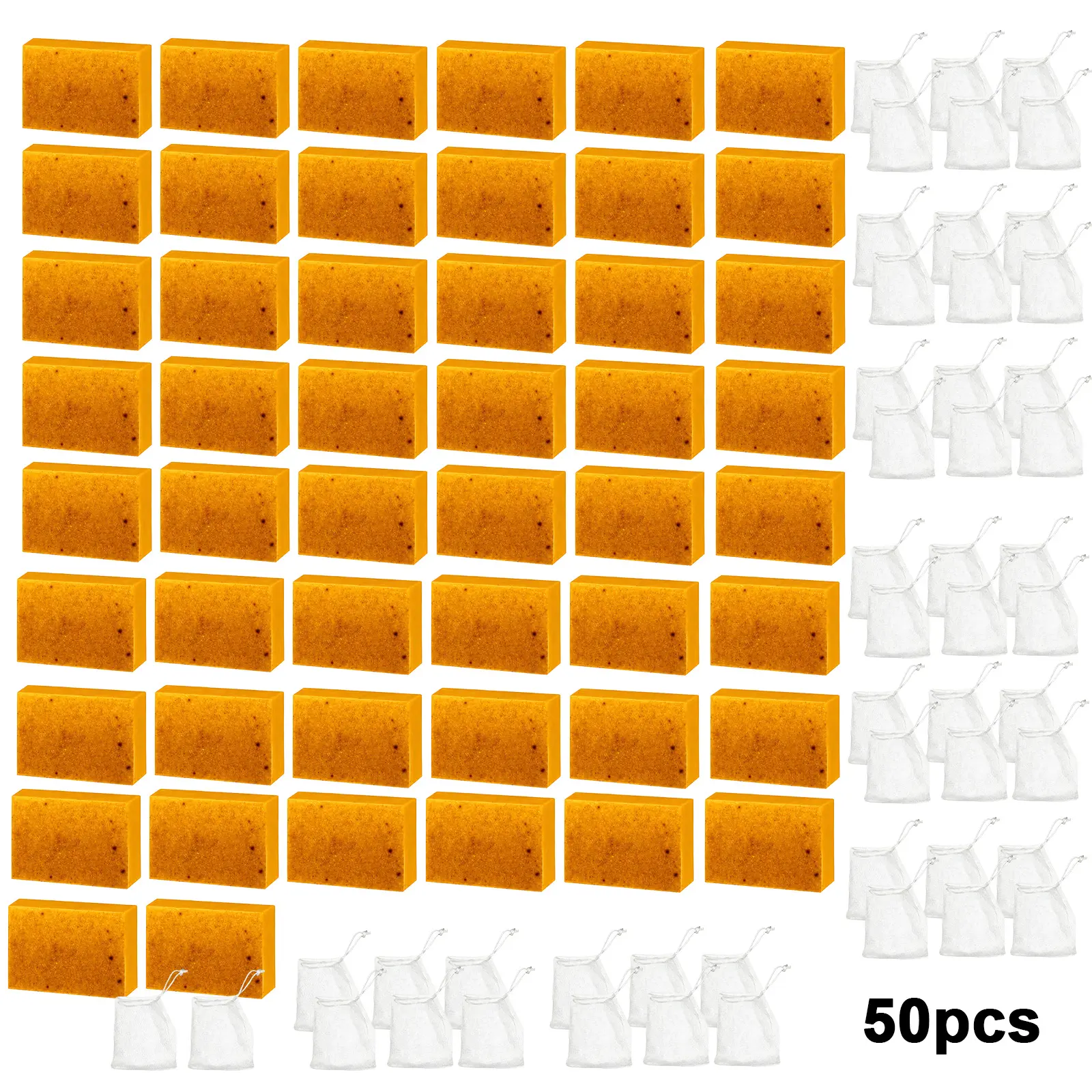 50PCS Honey Lemon Turmeric Soap 100G Set,  Body Cleansing Daily Moisturizing Natural Blend Skin Repair Hydrating &Turmeric Set Series.