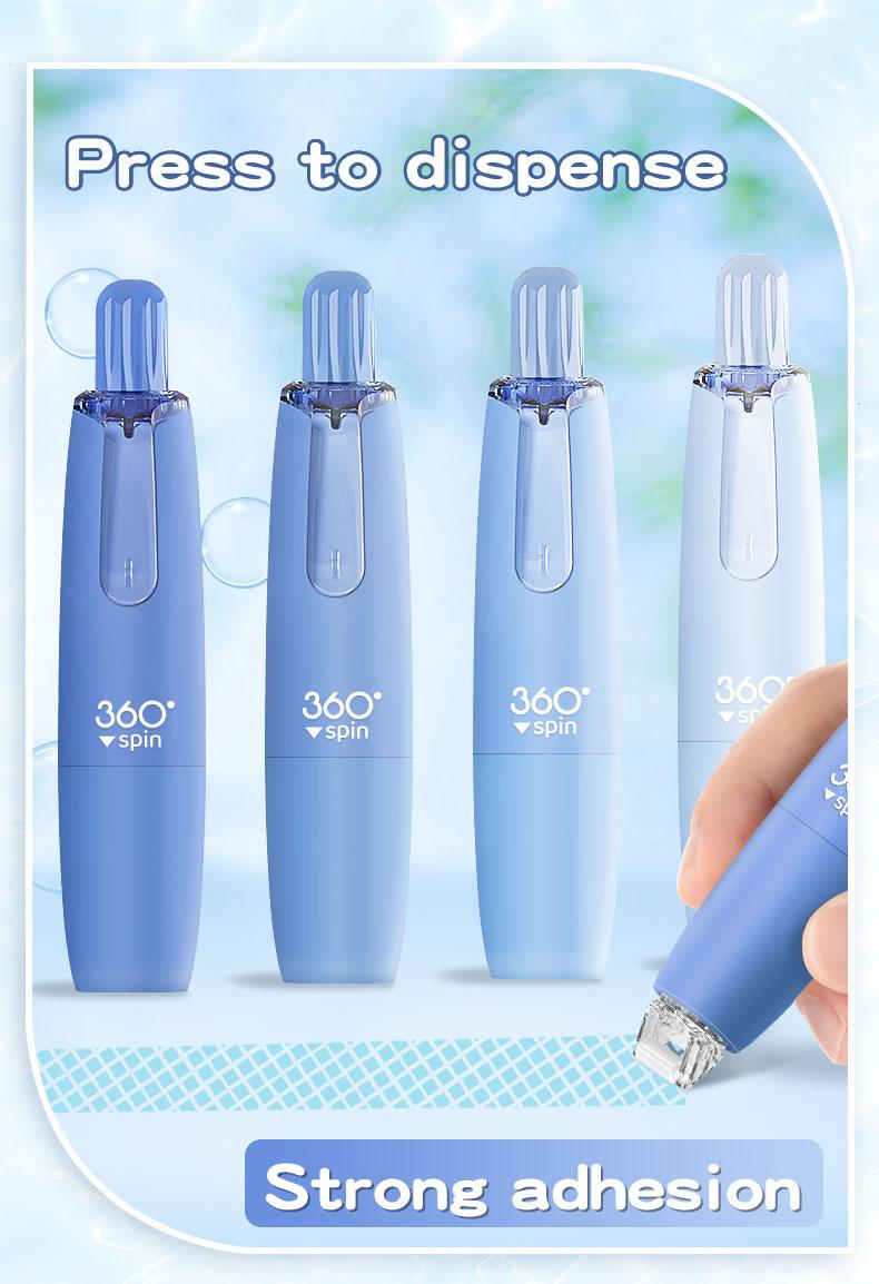 Double-sided tape pen, Greplaceable refills,Glue tape pen, dot-shape glue,4 main bodies + 6 refills, gradient color, perfectfor doing junk journal or school project