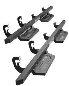 GARVEE Running Boards Drop Side Steps for 2007-2018 Chevy Silverado GMC Sierra 1500 Crew Cab; 2007-2019 2500 3500HD Crew Cab, Textured Black Truck Nerf Bars