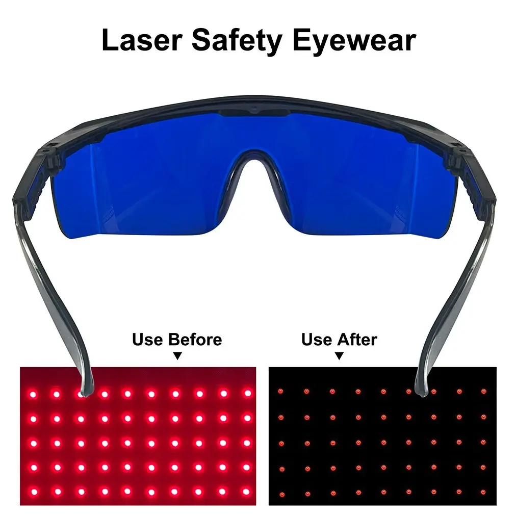 Toponechoice Laser Safety Glasses, 200-2000nm Wide Spectrum Protection, OD4 Laser Goggles, 15% Visible Light Transmission, Blocks UV Blue Red Infrared Laser, ANSI Z136.1 PC Eyewear, Lightweight Ergonomic for Laser Engraving Cutting Skin Therapy