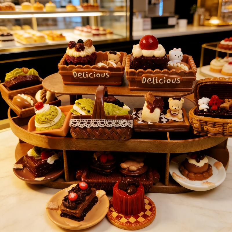 Mini Taba Squishy Toys with Mini Plates, Handmade Value Pack Kids Toys Food-Grade Silicone Relaxation Stick Sensory Fidget Toys For Stress Relief-Soft Squeeze Toys with Keychain Easy Clean