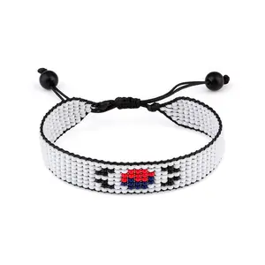 South Korea Flag Bracelet: Adjustable, Boho Style Rope Bracelet for Women & Men