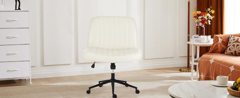 Criss Cross Chair with Wheels  - Armless Desk Chair Cross Legged Office Chair Height Adjustable Wide Swivel Home Office Desk Chairs