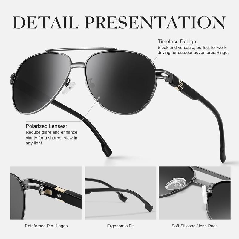Gisele Polarized Aviator Sunglasses - Stylish UV400 Protection for Men & Women Ideal for Driving & Outdoor Sports Lightweight Durable Unisex Style Summer Essentials