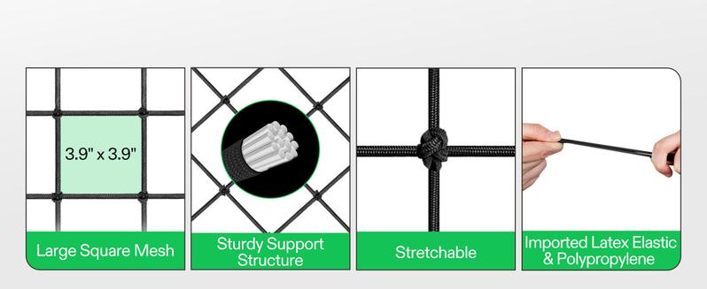 VIVOSUN Elastic Trellis Netting with 4 Hooks for Climbing Plants, Vegetables, Fruits, and Flowers, 1-Pack