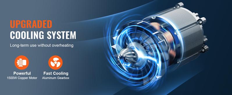 VEVOR Electric Hoist Winch, 1500W Portable Power Winch Crane, Various specifications, Wired and Wireless Remote Control, Overload Protection