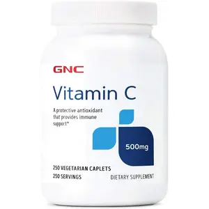 GNC Vitamin C 500mg, Provides Immune Support, 250 Caplets