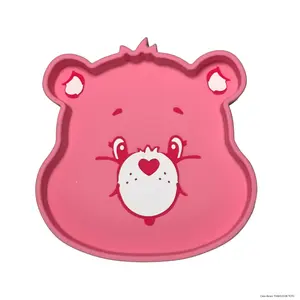Care Bears by The Clever Baby Love-a-Lot Bear Silicone Suction Plate – Baby & Toddler Plate with Strong Suction, Food-Grade Silicone, BPA-Free - 1 Count