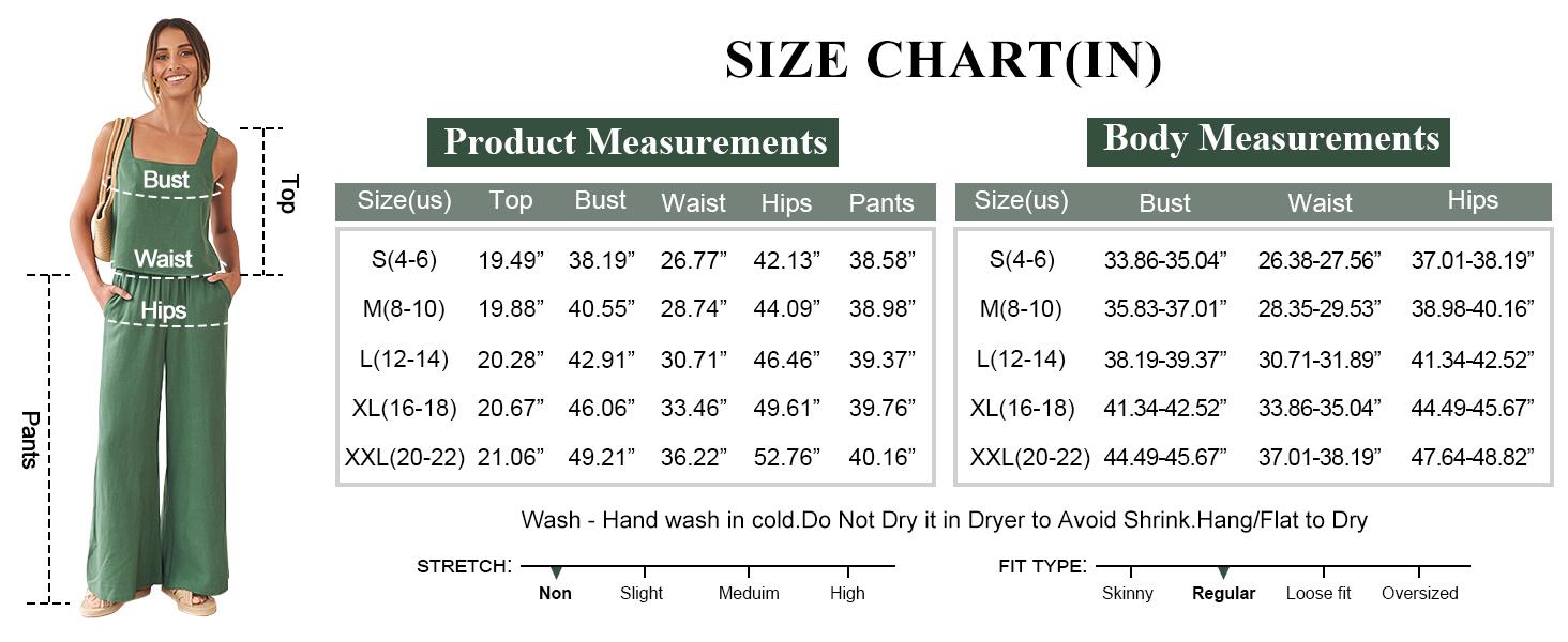 ANRABESS Women's 2 Piece Outfits Square Neck Linen Sleeveless Tank Crop Top Wide Leg Pants Matching Lounge Set Summer Tracksuit Casual Womenswear