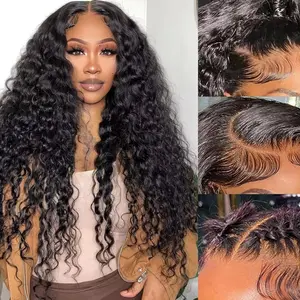 NEW 13x4 Deep Wave HD Lace Front Wigs Human HairNatural Black 180 Density 13x4 HD Ombre Honey BlondeDeep Wave Human Hair Wigs with Baby Hair