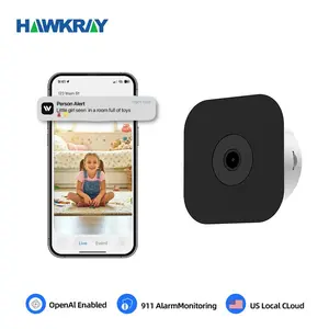 HAWKRAY 4MP AI-Powered Security Camera with Dual-Band WiFi, 2-Way Audio, Cloud Storage & 911 Emergency Alert | Pet-Friendly Design