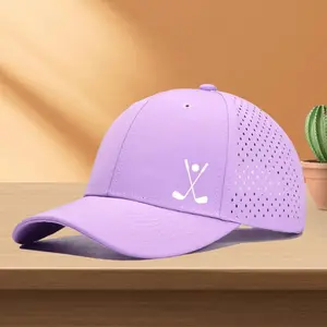 1pc Quick Dry Golf Cap with Hole Perforated Mesh, "mixed golf sharf" Pattern Printing Waterproof Trucker Hat 10 Colors Available