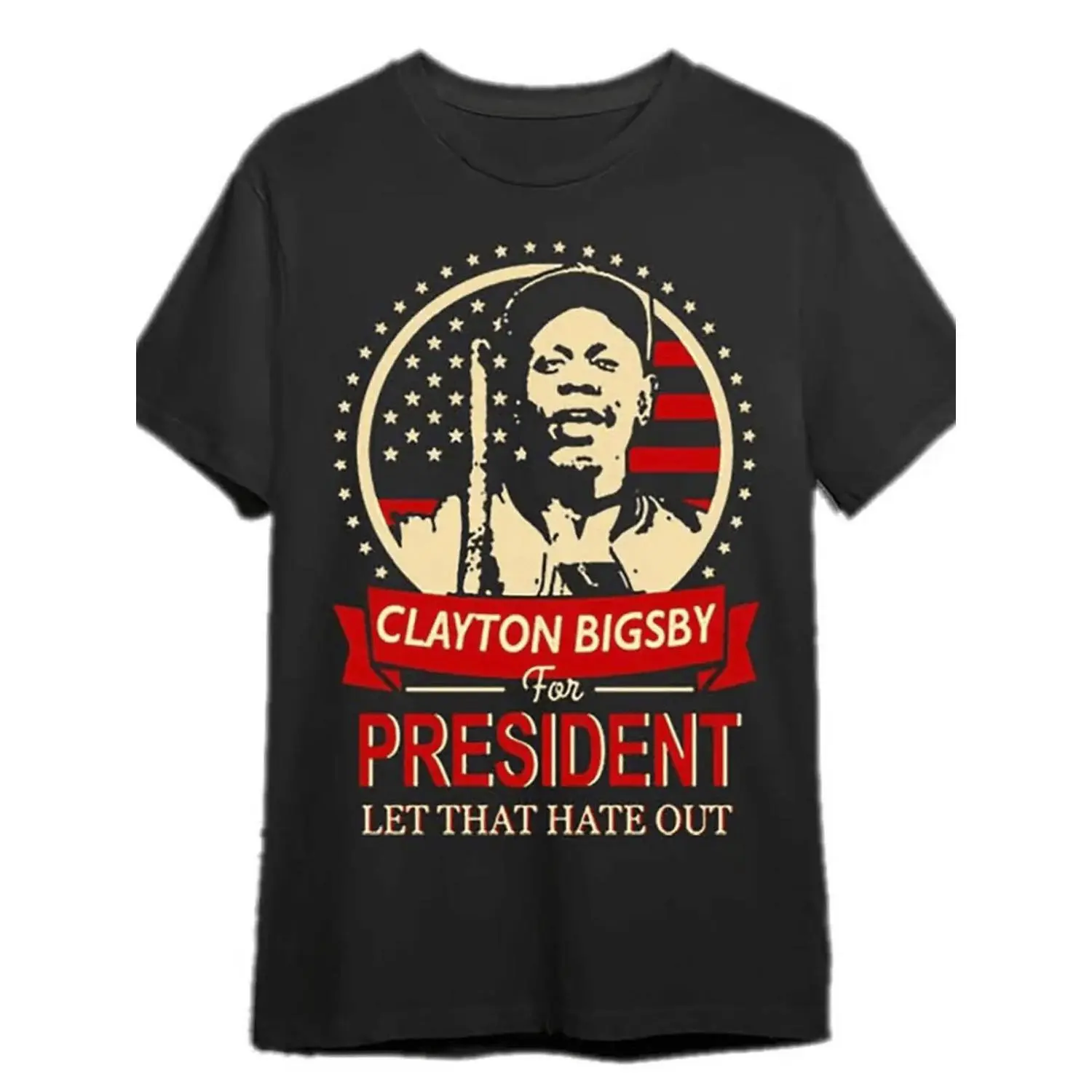 Men's Clayton Bigsby Graphic T-Shirt Let That Hate Out Print Short Sleeve Slim Fit Casual Streetwear Top Breathable American Cotton