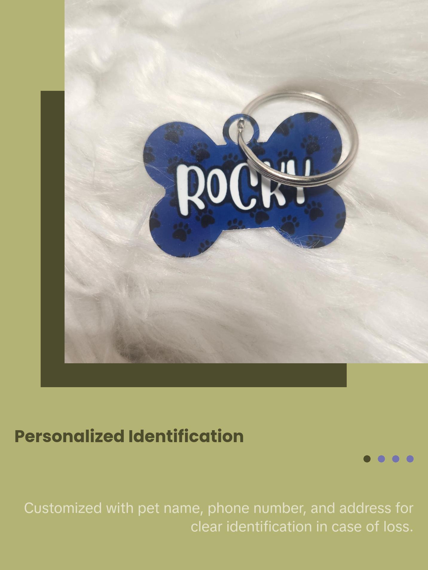 Pet Name Tag for Collar - Simple Design, Ideal for Pets, Lightweight