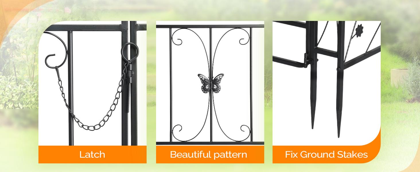 VINGLI Garden Arbor Arch, Wedding Arch Archway for Ceremony Party, Trellis for Plant Climbing, Christmas Decorations Pergola for Backyard, Lawn, Patio, Yard (Arbor with Gate)