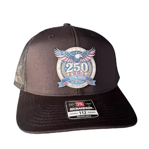 250th Anniversary Trucker Hat| Number and Eagle Graphic| Leather Patch Hat| Breathable Mesh Back Cap| Lightweight Casual