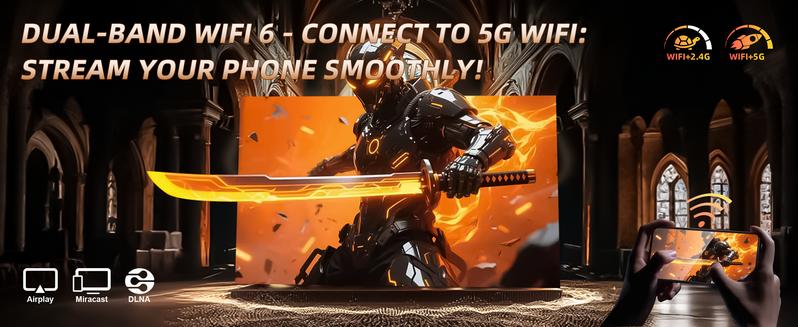 XBJ  Projector 4K 800ANSI Lumens WiFi6/5G BT5.2 Smart Touchscreen 150 Inch Screen for Home Cinema & Outdoor Movies High-Quality Christmas Gifts Christmas gift Holiday Haul