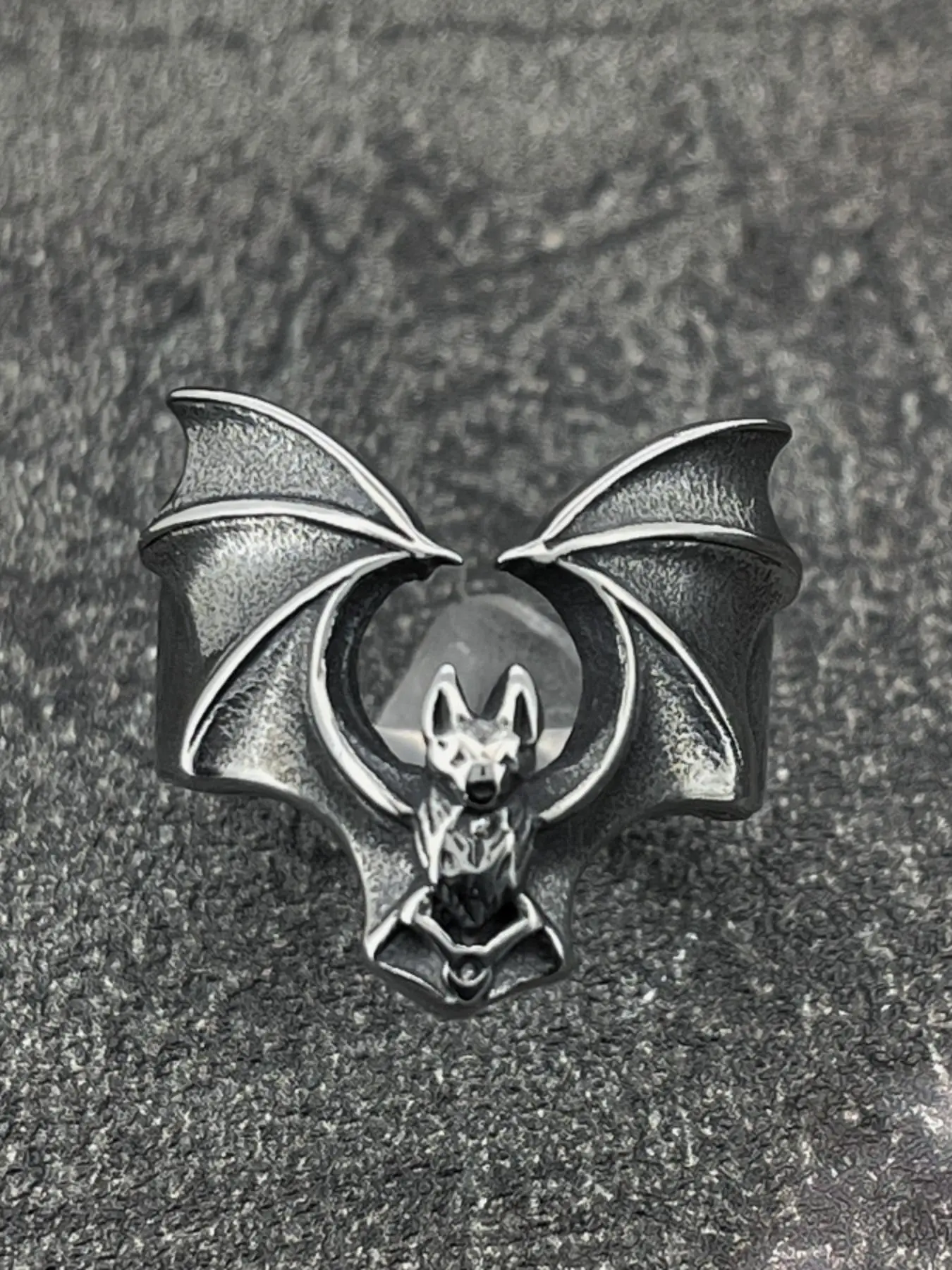 Bat Design Ring, Fashionable Stainless Steel Ring for Women & Men, Witchy Jewelry, Trendy All-match & Exquisite Jewelry for Birthday Gift, Statement Ring, Fashion Rings