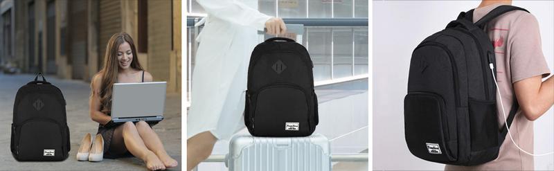 YAMTION Backpack for Men and Women,School Backpack for Teenager,15.6 inch Laptop Bookbag with USB Charging port for Business Work College Travel Trip