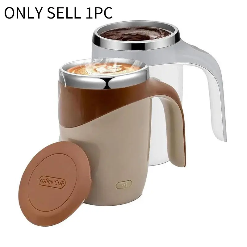 Self-Spinning Coffee Cup Stainless Steel Electric Stirrer, Automatic Magnetic Stirring, Rechargeable USB Motor, Suitable for Coffee Milk Tea Cocoa, Beverage Mixer, Drink Mixer, Coffee Frother Mixer, Drink Foamer