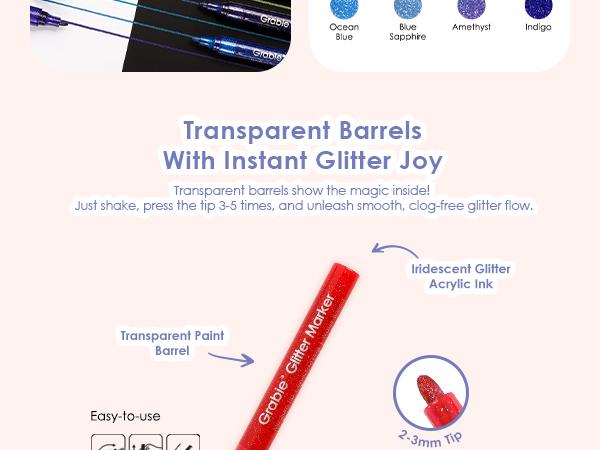 Medium Tip Iridescent Glitter Acrylic Paint Marker Set Of 24, TiktokShopSpringGlowUp, RefreshedLook