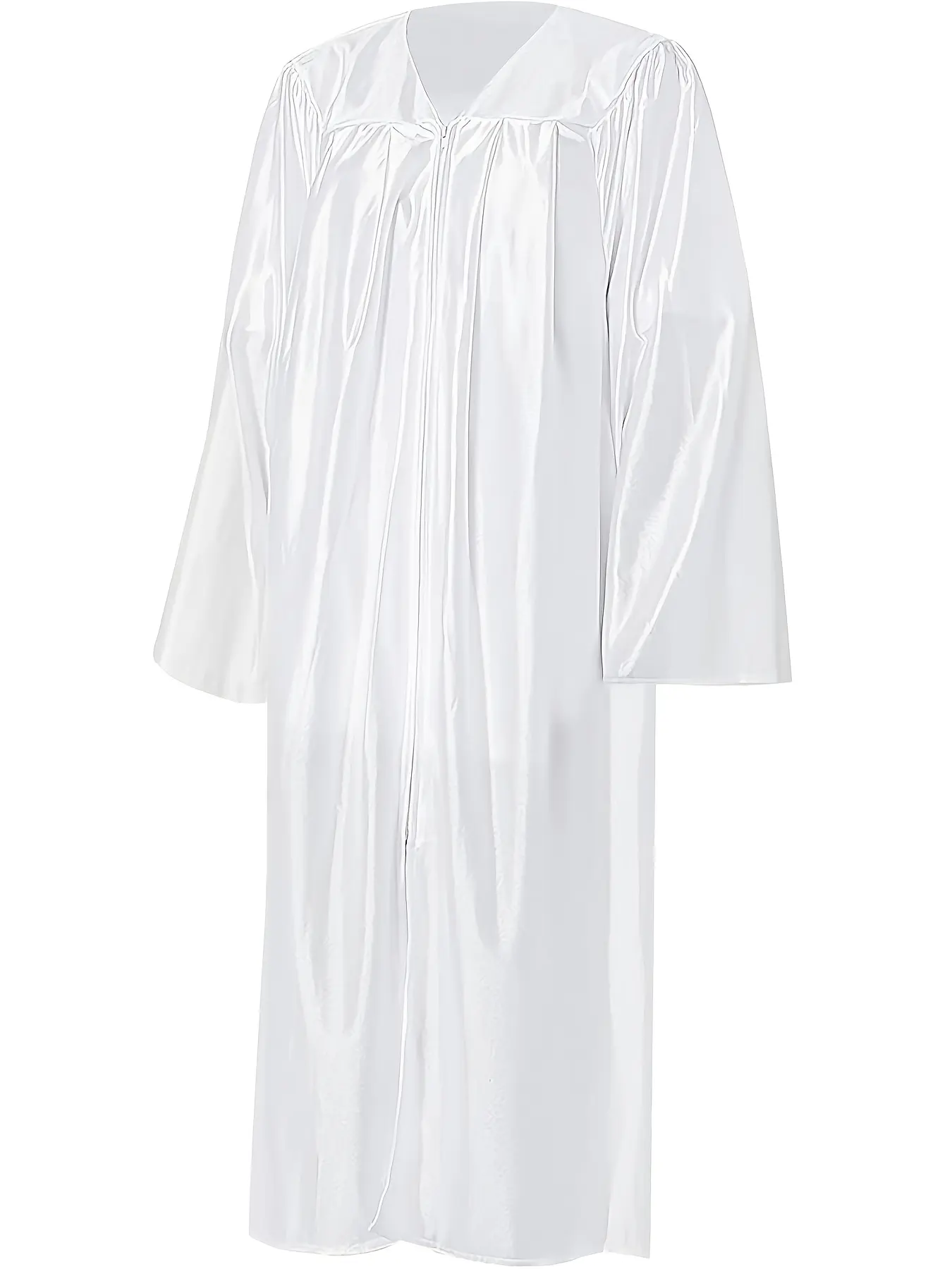 Women's Unisex Smooth Zipper-Style Ceremonial Costume - Long Sleeve, Full Length, Solid Color, Comfortable Clergy Robe for Christmas, Baptism Services, Costumes, Elegance, Traditional