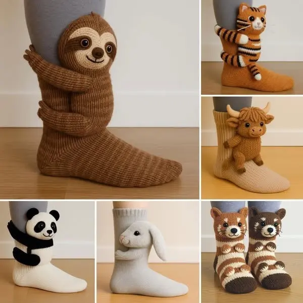 Cute Animal Knitted Floor Socks – Warm Socks for Cozy Autumn/Winter (Indoor Wear)