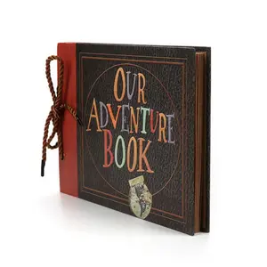 Scrapbook Photo Album,Our Adventure Scrap Book, Hard Cover Movie Up Travel Book for Anniversary, Wedding, Travelling, etc (Adventure Book)