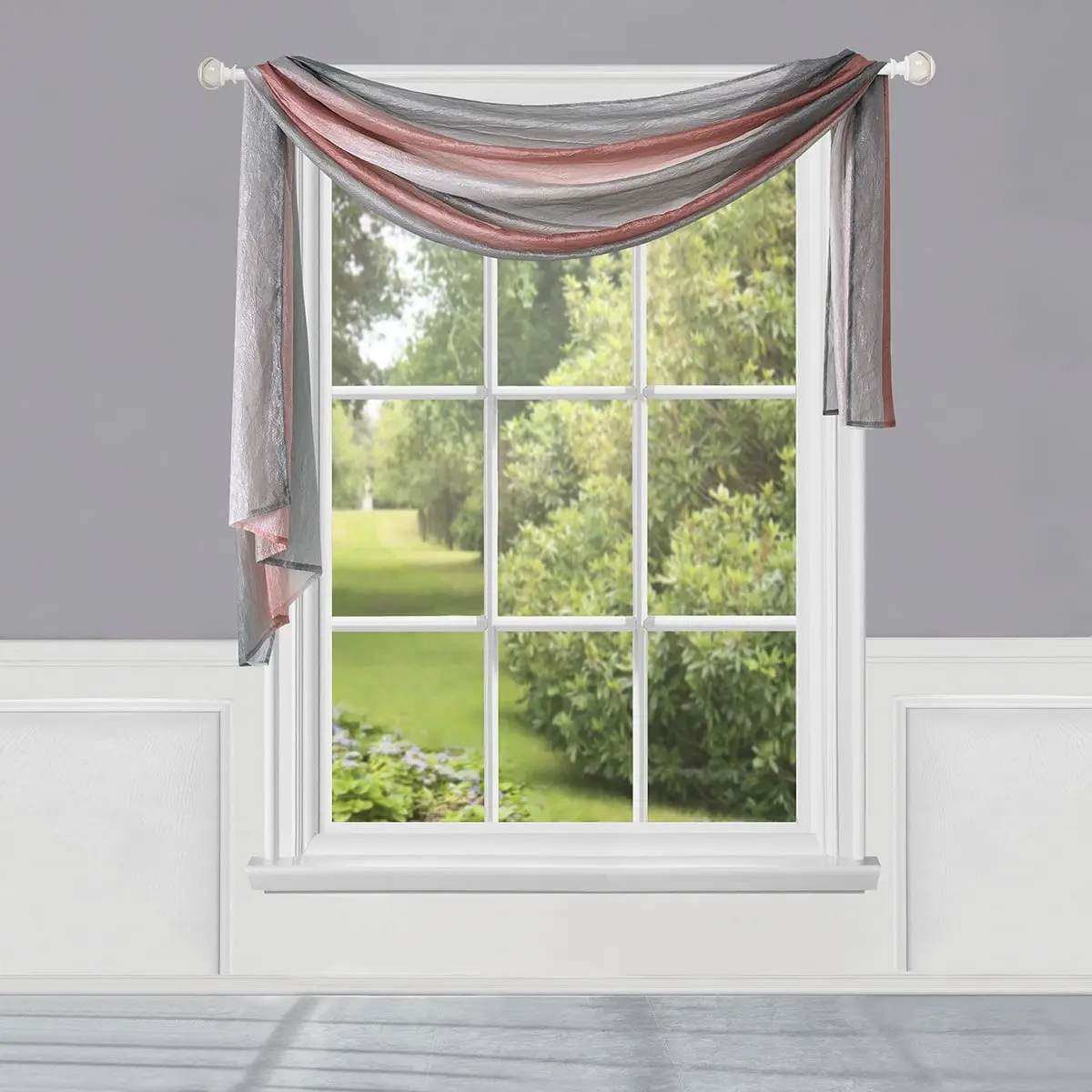 Achim OMSF144BH6 Ombre Window Curtain Scarf - 50 x 144 in. - Blush