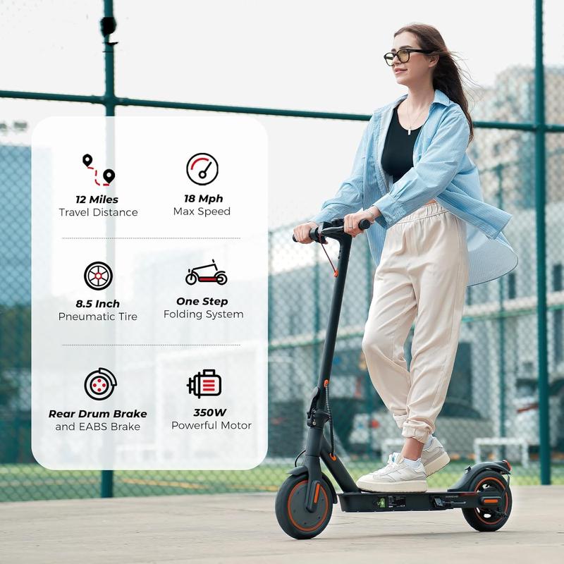 【New Year Sale】 Electric Scooter, 21MPH Max Speed, 500W Powerful Motor, 25-30 Miles Long Range,  36V13Ah Battery Portable Folding Commuting E-Scooter with App Control Dual Braking System App Control Scooteres