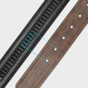 [Valentine's Day Gift] BOSTANTEN Leather Mens Belt Easy Release Ratchet Belt For Men Dress and Casual with Adjustable Buckle, Trim to Fit Textured Fathers Gift