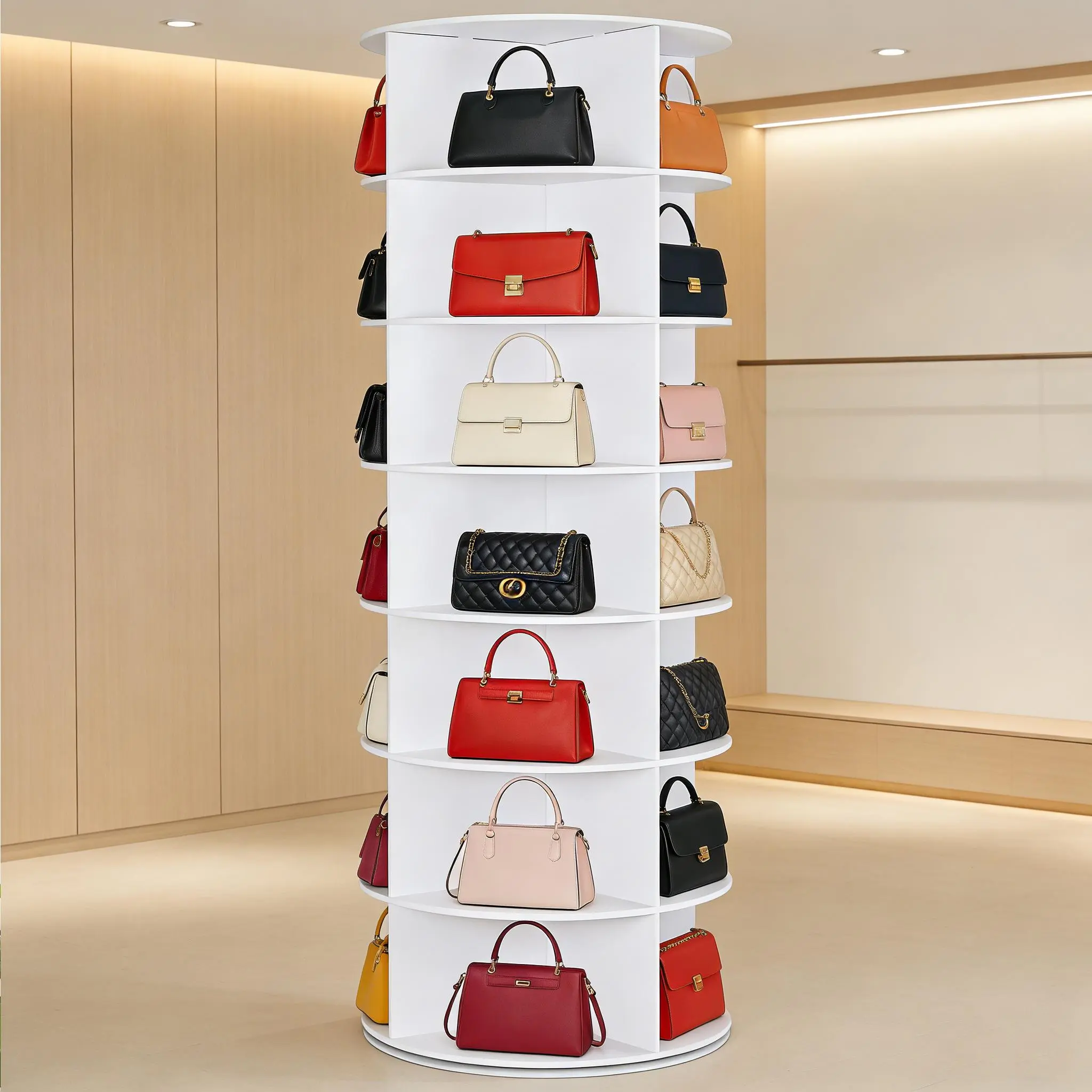 7-Tier Spinning Rotating Shoe Rack Organizer, Shoe Display Tower Lazy Susan, Revolving Shoes Rack StorageOrganization, 360 Vertical Bags Holder Rotate Organizer,dorm essentials,home decor