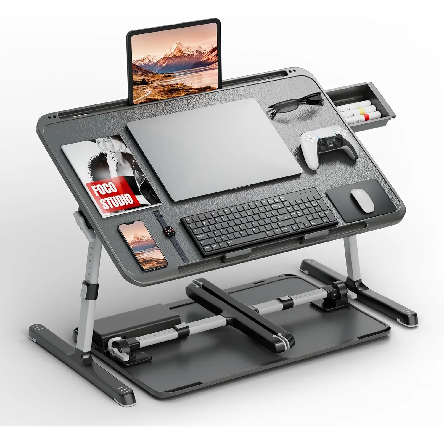 Adjustable Laptop Lap Desk, X-Large Foldable Bed Table Tray
