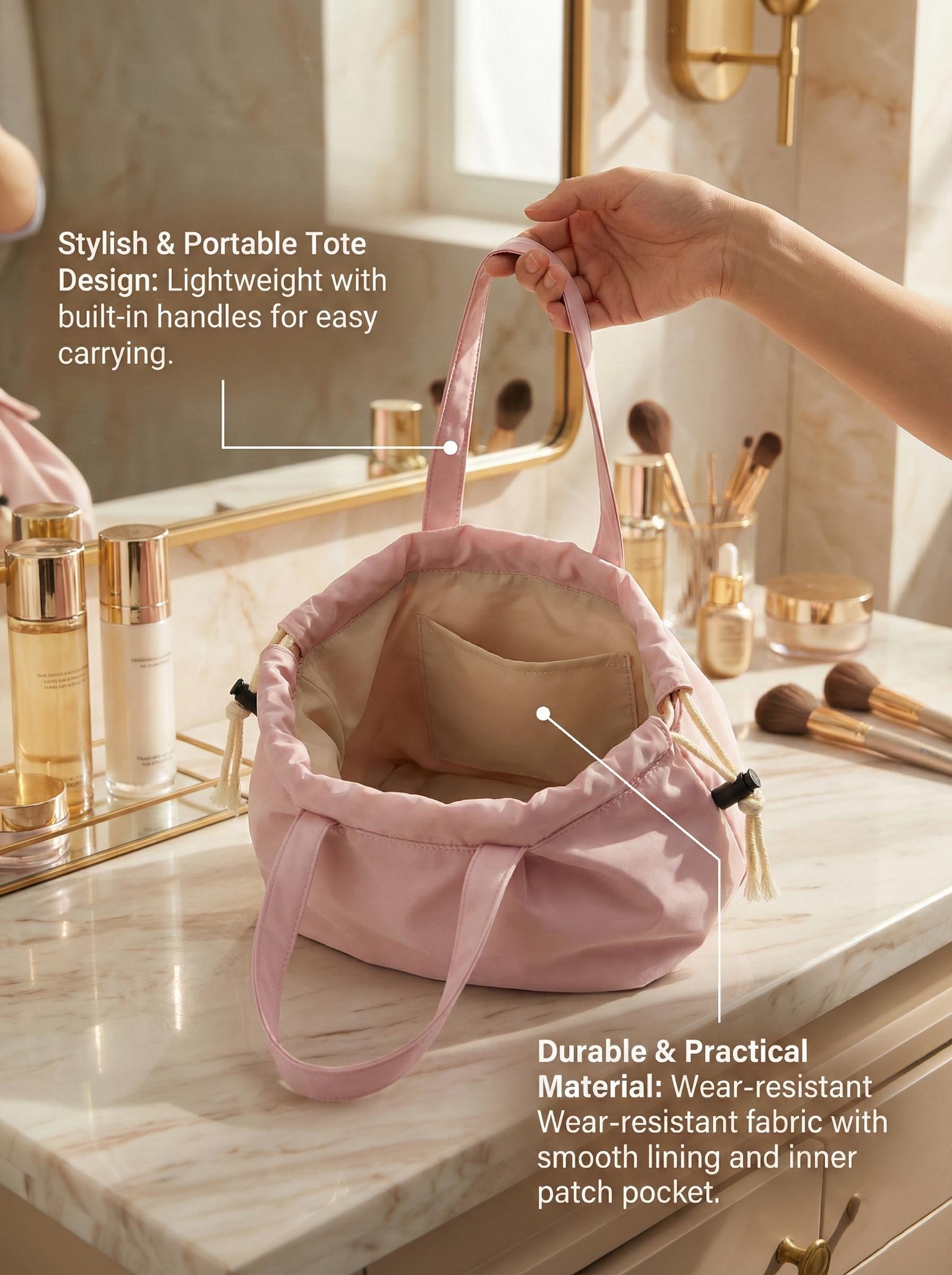 Barrel Drawstring Makeup Bag Large Cosmetic Bag Make up Bags Women and Girls Toiletry Organizer for Travel Toiletries Accessories Essentials Barrel Drawstring Makeup Bag Large Cosmetic Bag Make up Bags Women and Girls Toiletry Organizer for Travel Toiletries Accessories Essentials