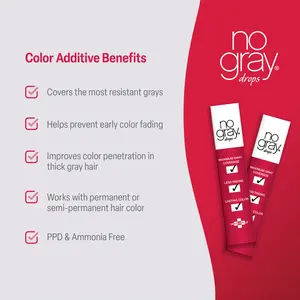 No Gray Drops Hair Color Additive – Gray Coverage Booster for Permanent & Semi-Permanent Hair Color