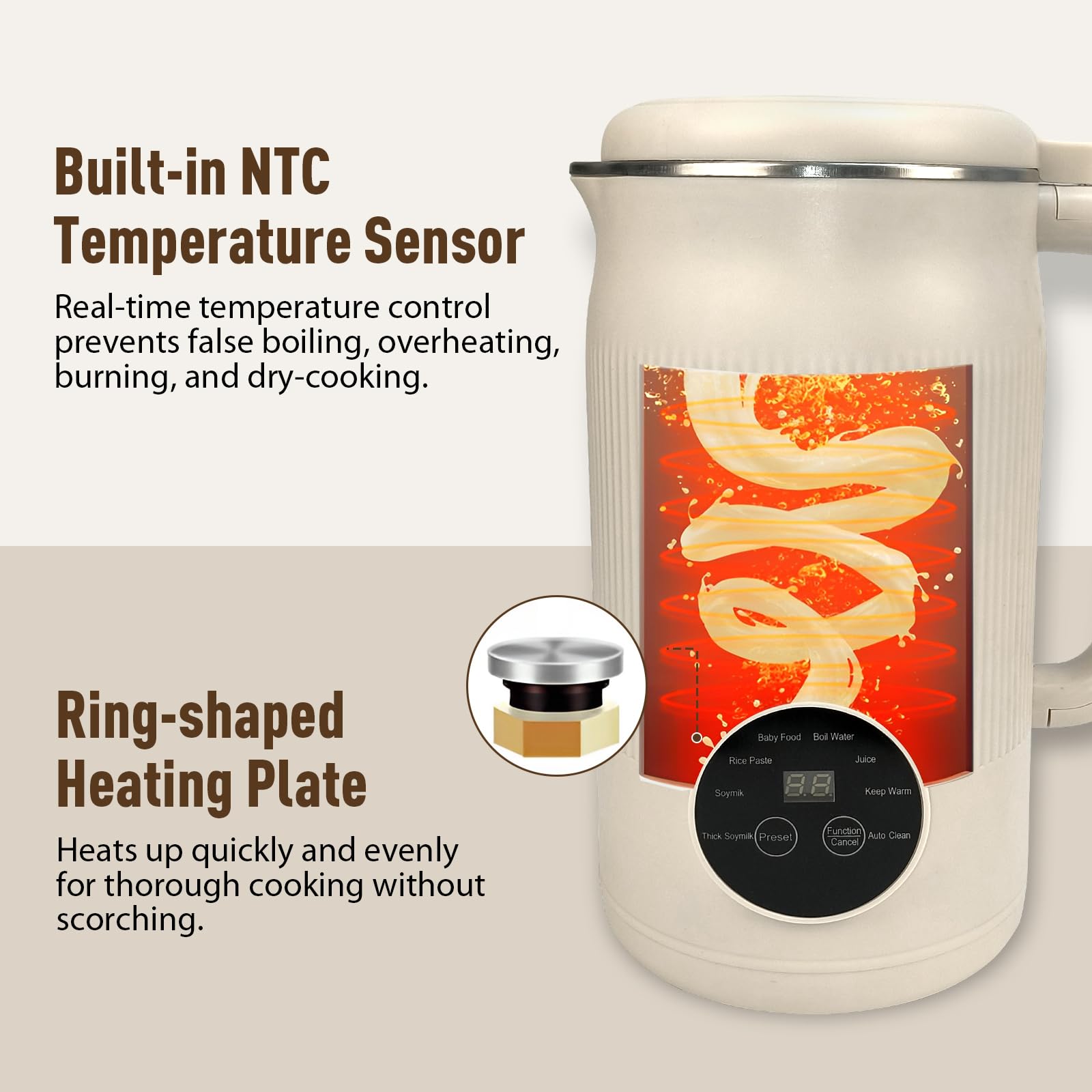 Multifunction Nut Milk Juice Maker, New Nutmilk Maker Blender, Automatic Soybean Machine Oat with Timer and Keep-Warm, Suitable for Home Kitchen (White),for Valentine’s Day Gift