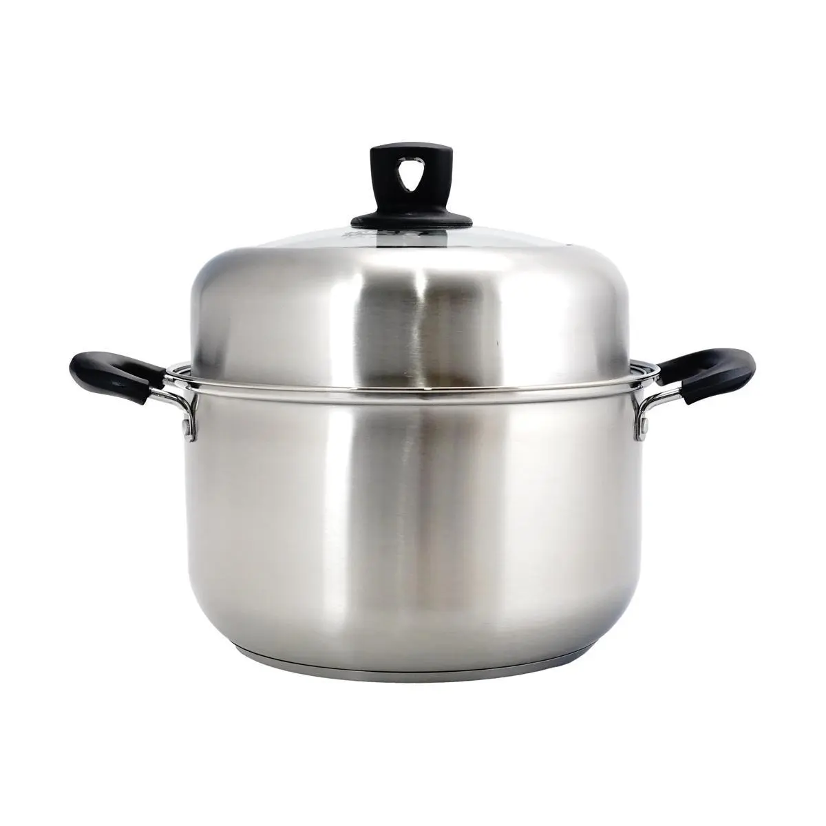 COOKER KING 24cm Stainless Steel Steamer Pot with Lid - Dual Layer Steaming Basket, Double Ear Handles, High Capacity for Soup & Steaming - Induction & Gas Stove Compatible (CK82022)