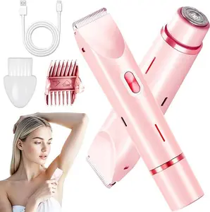 2-in-1 Bikini Trimmer for Women – Painless Electric Shaver for Body, Bikini & Face, Cordless, IPX7 Waterproof, Up to 120 Mins Use, Rechargeable,Easy Cleaning, Perfect Gift for Women