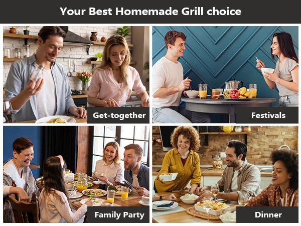 Pukomc Indoor Smokeless Grill, Non-Stick Cooking Removable Plate, Portable Electric Korean BBQ Grill with Temperature Control, Dishwasher Safe, 1500W Multifunction