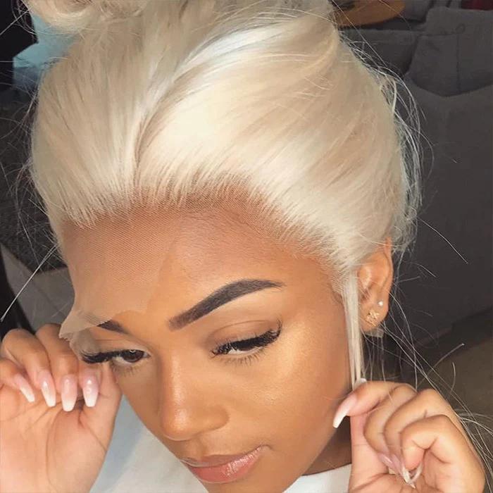 Pizazz Hair 613 Blonde Lace Front Wig Human Hair 13X4/13x6 HD Transparent Lace Front Wigs Human Hair 613 HD Straight Lace Frontal Wigs Human Hair with Pre Plucked Natural Hairline