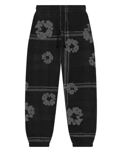 (100% Authentic) Denim Tears Plaid Cotton Wreath Sweatpants Black (100% Authentic) Denim Tears Plaid Cotton Wreath Sweatpants Black