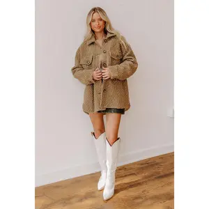 Cappuccino Cozy Wool-Blend Jacket